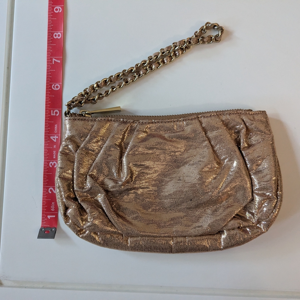 Express Gold Clutch Wristlet with Textured Finish